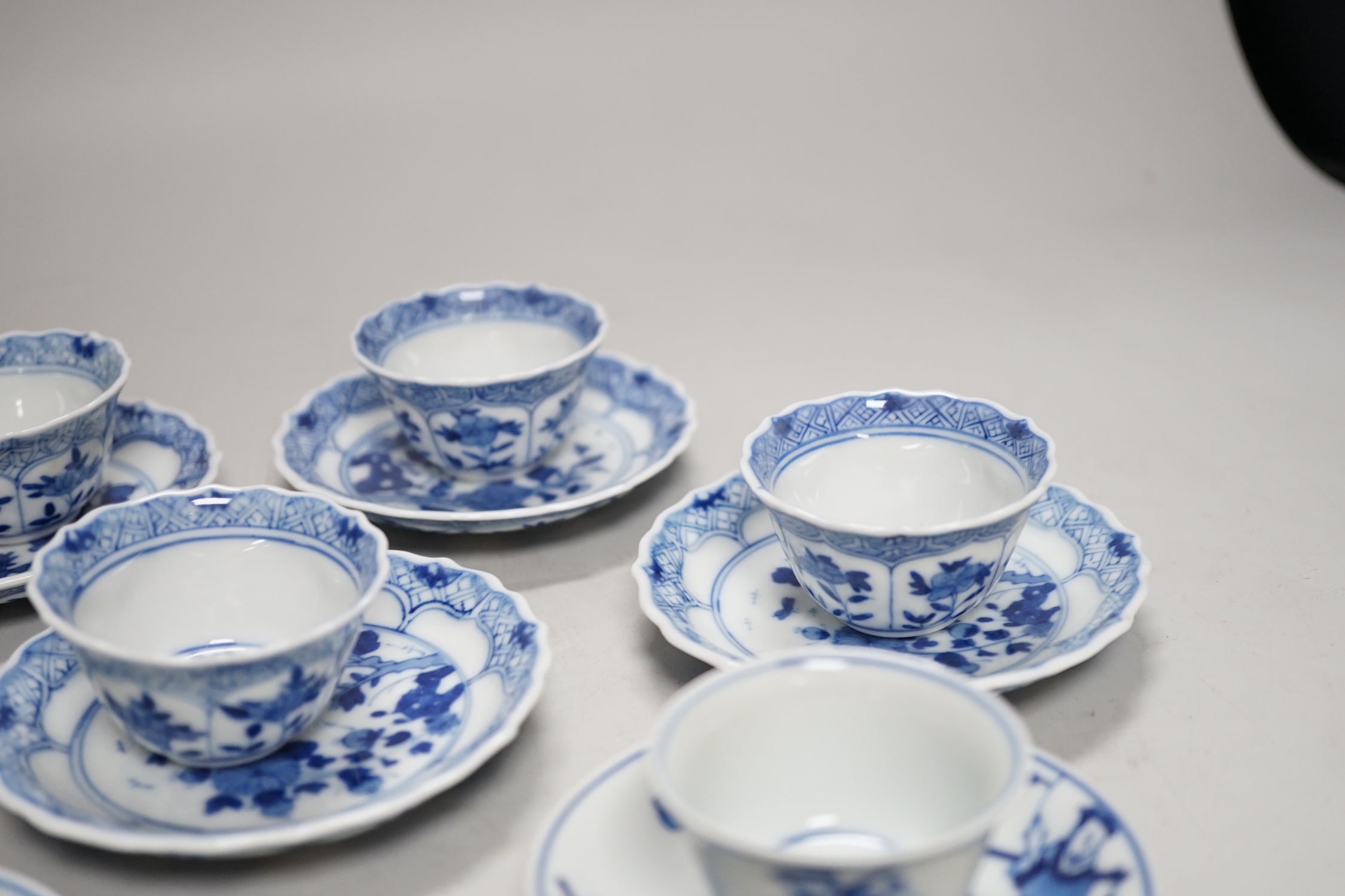 Two miniature Chinese blue and white porcelain part tea sets